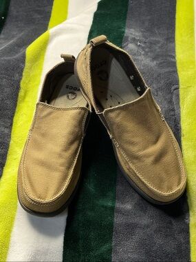 CROCS Men's Slip-On Canvas Loafers in Tan Size 10